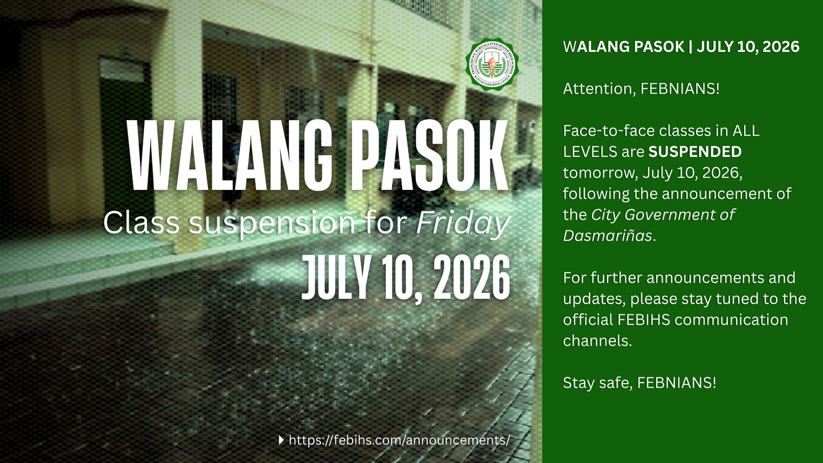 #WalangPasok